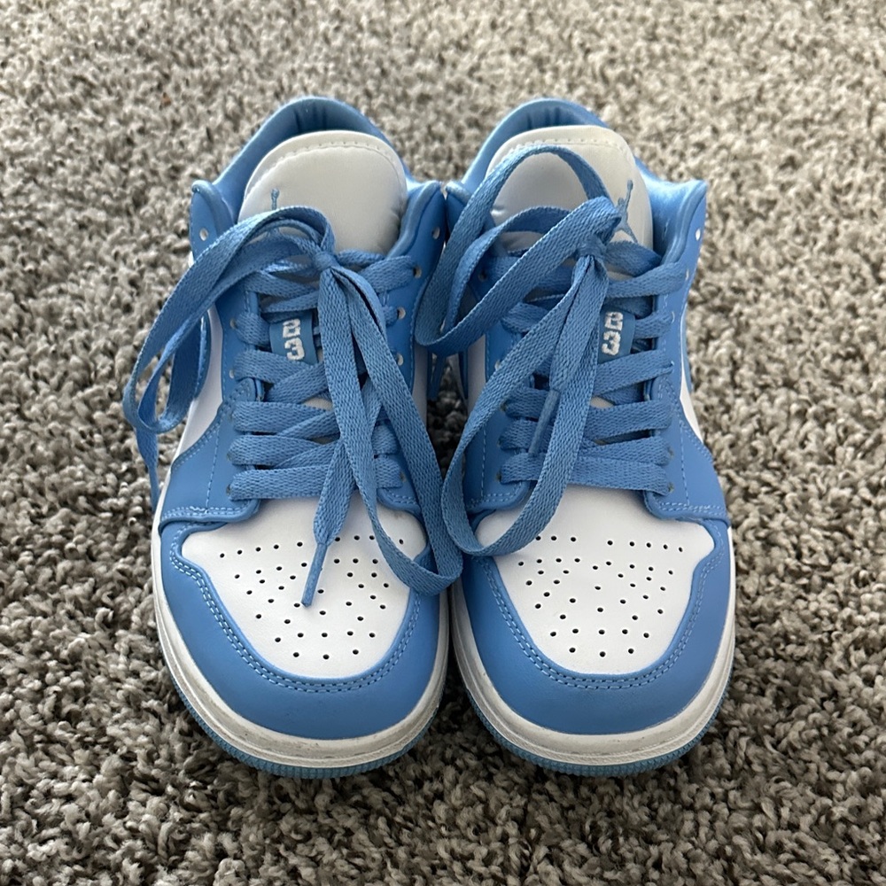 Jordan Women's Sky Blue and White Sneakers